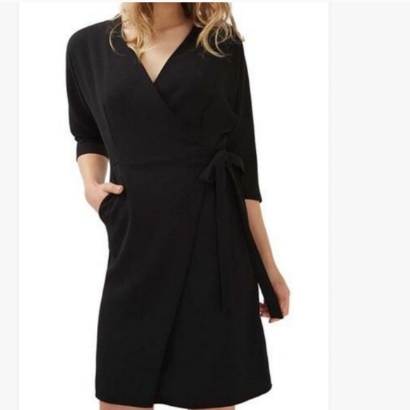 topshop black tie dress